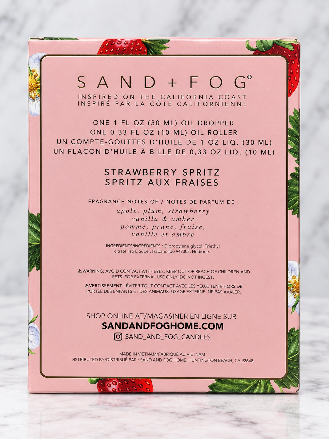 SAND + FOG Strawberry Spritz Perfume oil duo | 30 mL dropper + 10 mL roller
