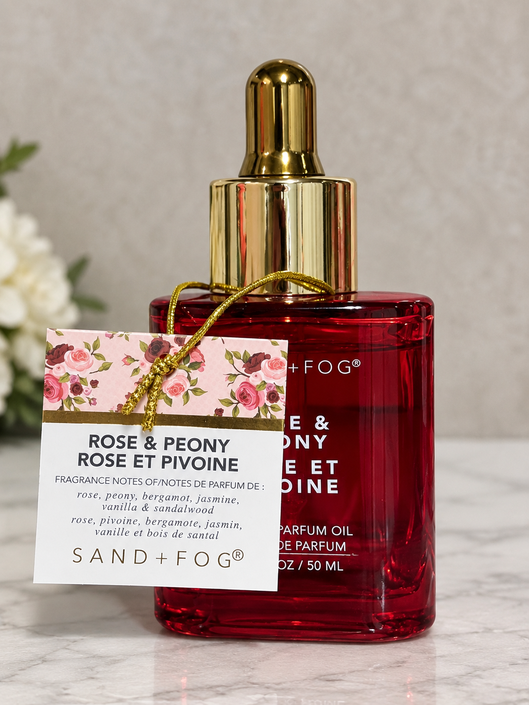 SAND + FOG Rose & Peony Perfume oil dropper | 50 mL