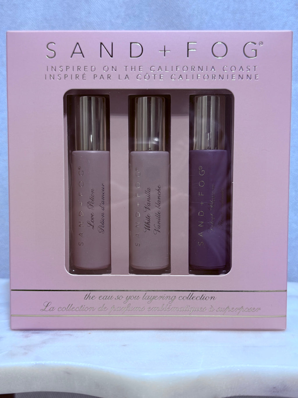 SAND + FOG Love Potion / White Vanilla / Velvet Blossom 3-piece roller set | 3 x 10 mL
