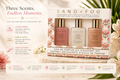 SAND + FOG Lychee Dream / Pear & Lotus / Vanilla Sugar 3-piece rectangular roller set | 3 x 15 mL
