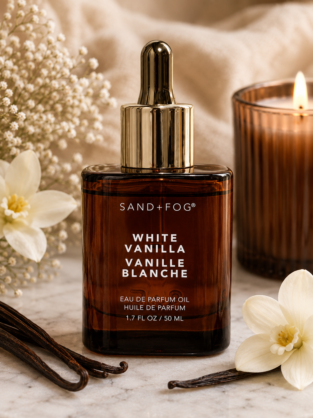 Sand + Fog White Vanilla Fragrance Oil | 50 mL Dropper